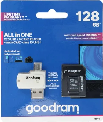 Produktbild von Goodram M1A4-1280R12 Speicherkarte 128 GB MicroSDHC Klasse 10 UHS-I