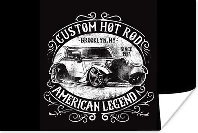 Produktbild von MuchoWow® Poster Mancave - Oldtimer - Auto - Retro 90x60 cm - Schlafzimmer