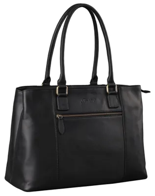 Produktbild von Benthill Damen Tasche aus Echt-Leder - Shopper aus Rindsleder - Handtasche mit Reißverschluss - Schultertasche / Ledertasche - Vintage Umhängetasche
