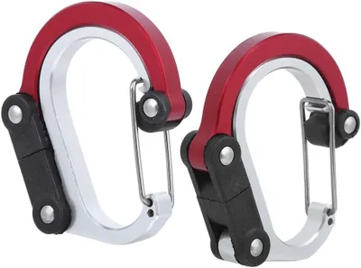 Imagen del producto de Mosquetones de aluminio, 2 unidades, multifuncionales, para camping y senderismo
