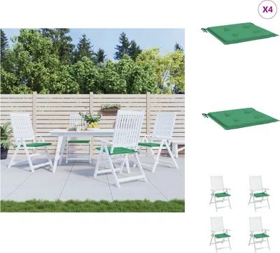 Produktbild von vidaXL Gartenstuhl-Kissen 4 Stk. Grün 50x50x3 cm Oxford-Gewebe -  Sitzpolster