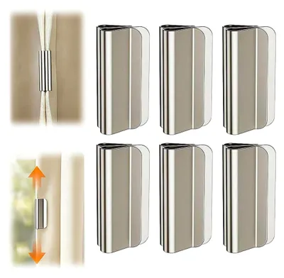 Produktbild von Magnetische Vorhangclips, Set mit 6/10 Stück für Lichtblockierung, minimalistische Clips für Innen- und Außenvorhänge