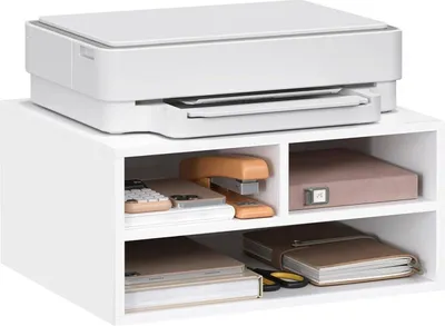 Produktbild von WOLTU Druckerständer, mit 3 Fächern, Druckerschrank 47x22,5x40 cm, Druckerregal : Weiß Farbe: Weiß