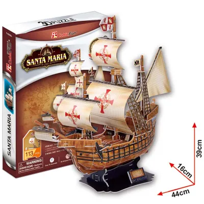 Obrázek produktu pro 3D puzzle Plachetnice Santa Maria od Cubic Fun – model lodi