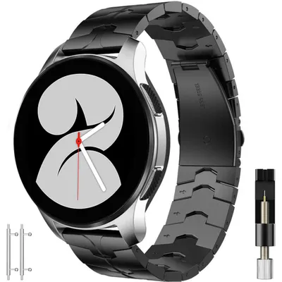 Produktbild von FFO2World 20-mm Edelstahlarmband für Samsung Galaxy Watch 7/FE/6/6 Pro/5/5 Pro/4/4 Classic/Active 2/Watch 3 (41 mm) – Metallband Schwarz