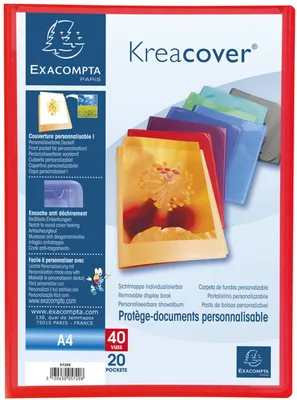 Produktbild von Exacompta 5720E Sichtmappe KreaCover OPAK aus Kunststoff DIN A4 mit 20 Klarsicht