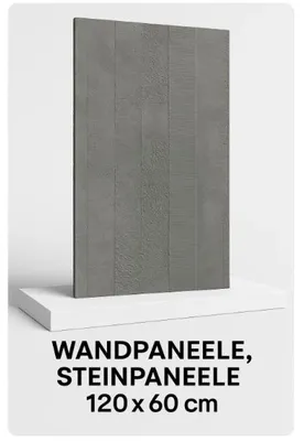 Produktbild von Wandpaneel Steinoptik Grau 120x60 cm – Feuerfest & Wasserdicht, Moderne Wandverkleidung