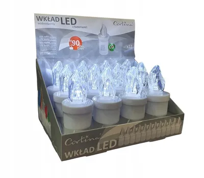 Zdjęcie produktu dla Wkład do zniczy Led 90 dni biały (12 sztuk)