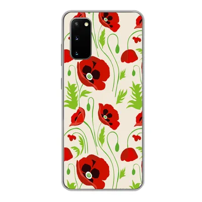 Produktbild von MuchoWow® Handyhülle Schutzhülle Hülle für Samsung Galaxy S20 Blumen - Mohn - Muster Silikon Softcase Handy Hülle - Bild