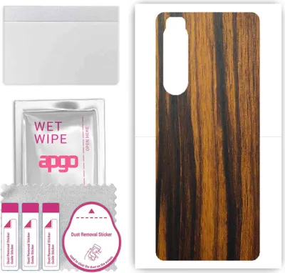 Produktbild von apgo Rückseite Schutzfolie, Skin, kompatibel mit Sony Xperia 5 III, Hinten Displayschutzfolie aus Vinylfolie, kratzfest, einfache Montage - Tigerwood