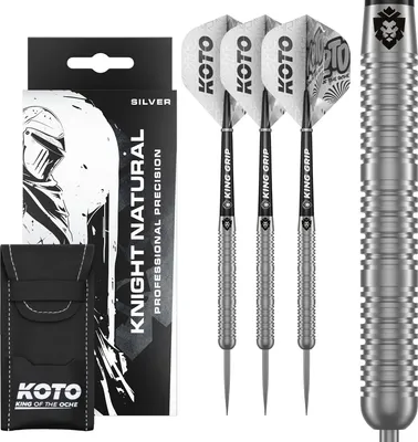 Produktbild von KOTO - Knight, 23 G, Natural, 80% Tungsten, Dartpfeile, Inkl. 3 Barrels, 3 Flights & 3 Shafts