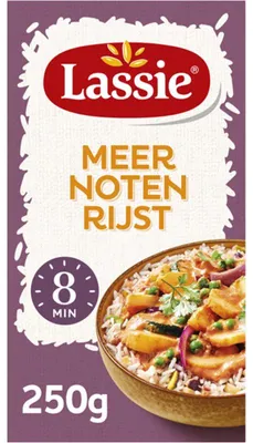 Imagen del producto de Lassie Meer Notenrijst 250g – Arroz fino con frutos secos, ideal como guarnición o base