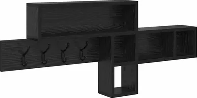 Image de Porte-manteau mural avec étagère Chêne noir 100 x 12 x 43,5 cm