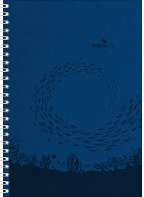 Zdjęcie produktu dla AlphaEdition 160253 Dziennik na spirali Wire-O Ocean - 15 x 21 cm, niebieski, planer tygodniowy