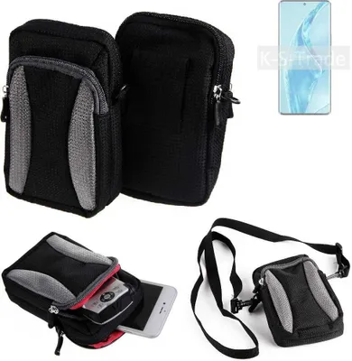 Produktbild von K-S-Trade Holster Schutz Hülle kompatibel mit Xiaomi 12S Ultra Handy Hülle Gürteltasche Umhängetasche mit Zusatzfach schwarz