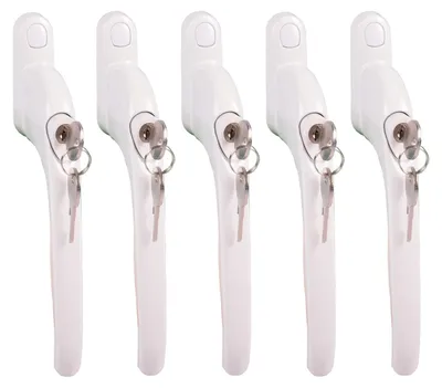 Produktbild von 5x Fenstergriff abschließbar Sicherheitsfenstergriff Kindersicherung weiß Set