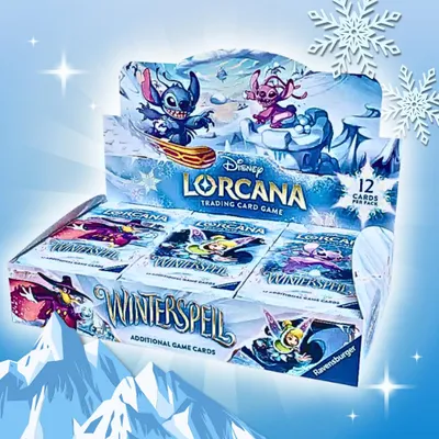 Produktbild von Disney Lorcana Winterspell Booster Display Englisch – 24 Boosterpacks, je 12 Karten inkl. Foil Karte, Sammelkartenspiel Box