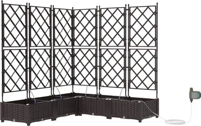 Produktbild von vidaXL Garten-Pflanzgefäß 5 pcs Braun 120 x 120 x 126 cm Kunststoff