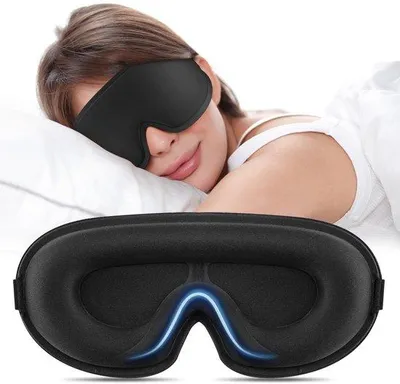 Imagen del producto de Mascarilla para dormir para personas que duermen de lado, elástica, que bloquea la luz, transpirable, de color