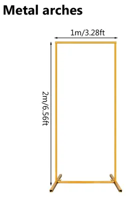 Zdjęcie produktu dla Stojak do łuku balonowego z metalu - rama do dekoracji - rozmiar M (1x2 metry) - do dekoracji na wesele, urodziny, przyjęcie dla dziecka - wielokrotnego użytku, do użytku wewnątrz i na zewnątrz - kolor złoty