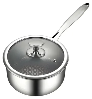 Produktbild von Saucentopf mit Deckel aus hochwertigem 18/10 Edelstahl ?24 cm in Silber Wabenstruktur