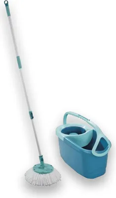 A mop and bucket set on a white background.