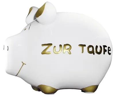 Produktbild von KCG 100803 Spardose Schwein "Zur Taufe" - Keramik, klein
