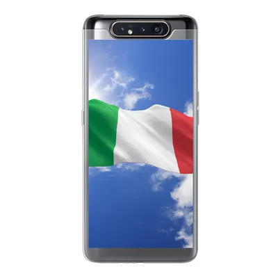Produktbild von MuchoWow® Handyhülle Schutzhülle Hülle für Samsung Galaxy A80 Die Flagge Italiens weht am Himmel Silikon Softcase Handy Hülle - Schutzdeckel