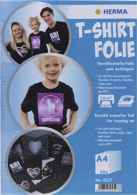 Produktbild von HERMA T-Shirt Folie für dunkle Textilien A4 bedruck. 10 St.