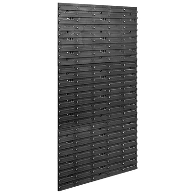 Immagine prodotto di 3 pannelli a parete in plastica nera Scaffale a parete 117 x 58 cm Scaffale da officina Scatola impilabile