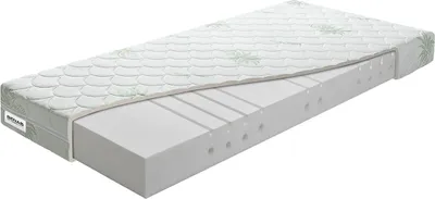 A cutaway view of a mattress showing its internal layers.