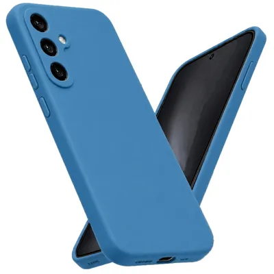 Produktbild von Silikonhülle für Samsung Galaxy S24 in Hellblau Schutzhülle mit Mikrofaser Inlay Cover Tasche