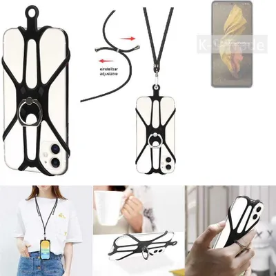 Produktbild von K-S-Trade 3in1 Handykette Handyband Handykordel Halsband Smartphone-Ring Handy-Ring kompatibel mit Sharp Aquos R7 Fingerhalterung Handyring