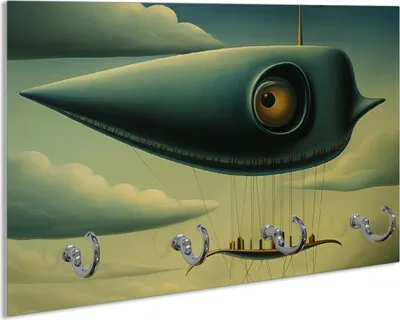 Produktbild von Wallario Schlüsselbrett aus Glas, Motiv: Himmelsfahrer, 30 x 20 cm mit 4 Haken