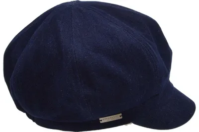 Seeberger Jeansstoff Ballonmütz in blau
