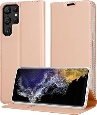 Produktbild von Cadorabo Handyhülle für Samsung Galaxy S22 ULTRA Schutz Hülle in Rosa Cover Etui Book Case Booklet