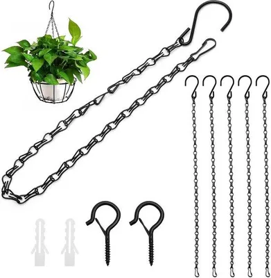 Immagine prodotto di Catena metallica con ganci, 50 cm, nera, con 2 ganci