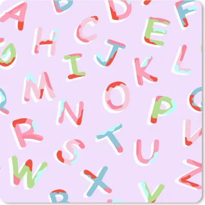 Produktbild von MuchoWow® Mauspad Mousepad Alphabet - Buchstaben - Muster 20x20 cm - Mousepads - Maus Mat - Pad - Mausunterlage - Desk Mat - Bureauartikeln