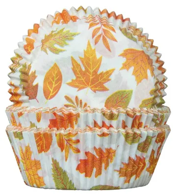 Produktbild von Demmler Muffinformen Herbstblätter - zum Dekorieren selbstgemachter Muffins - 60Stk. pro Packung - 5012956050