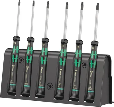 Produktbild von WERA 2067/6 Elektroniker TORX BO-Schraubendrehersatz + Rack