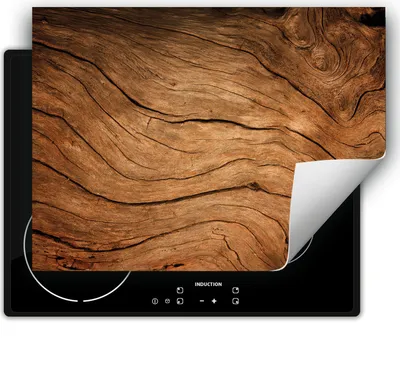 Immagine prodotto di DarHaus piastra di copertura per fornelli 80x52 cm tappetino antiscivolo arrotolabile, legno - naturale