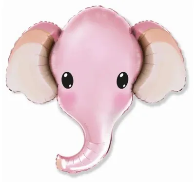 Image de Ballon en aluminium, forme éléphant rose, 60 cm - Flexmetal