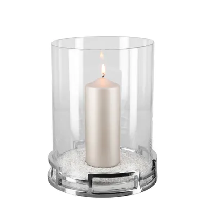 Image de Fink EZ-HOMMAGE, bougeoir, en acier inoxydable, poli, lisse, argenté, L. 23 cm, l. 23 cm, H. 5 cm, Diam. 23 cm, référence : 146102