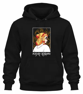 Productafbeelding van Kyojuro Rengoku Demon Slayer Vlam Hashira Anime Cadeau, Samurai Uni Hoodie, Zwart, XXL