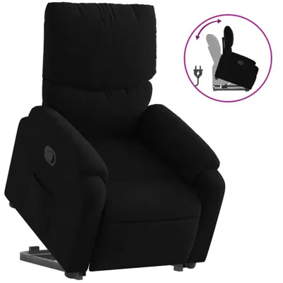 Produktbild von Relaxsessel mit Aufstehhilfe Schwarz Stoff