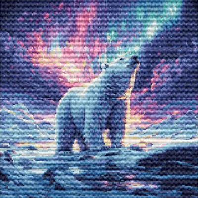 Produktbild von Luca-S Gobelin Stickpackung "Die Nordlichter", Zählmuster, 16x16cm
