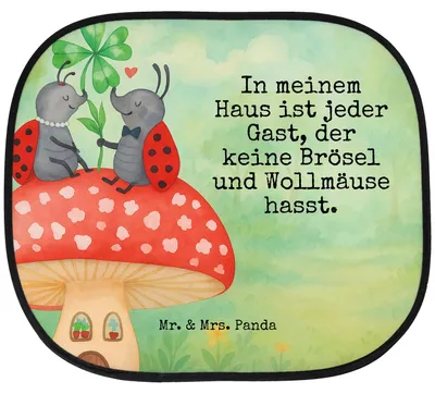 Produktbild von Mr. & Mrs. Panda Autoscheiben Sonnenschutz Marienkäfer Fliegenpilz Design - Weiß - Geschenk, Autosonnenschutz, Auto Sonnenblende, Haus, Fürs, Wohnung, Zuhause