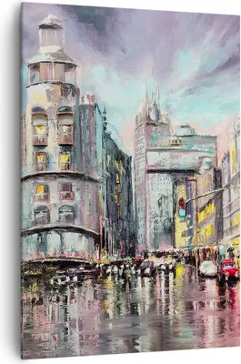 Produktbild von Bild auf Leinwand - Leinwandbild - Einteilig - Stadt Straße Haus - 70x100cm - Wand Bild - Wanddeko - Wandbilder - Leinwanddruck - Wanddekoration - Leinwand bilder - Wandbild - PA70x100-3440