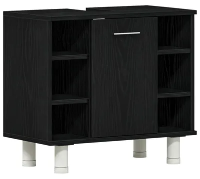 Produktbild von Badezimmerschrank Schwarz Eichen-Optik 60 x 32 x 54 cm