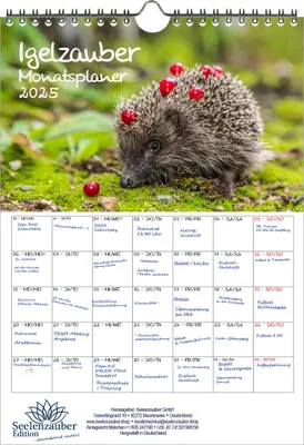 Produktbild von Igelzauber Planer DIN A4 Kalender für 2025 Igel - Seelenzauber